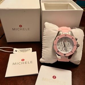 New with tags Michele Women’s Tahitian Jelly Watch Pink